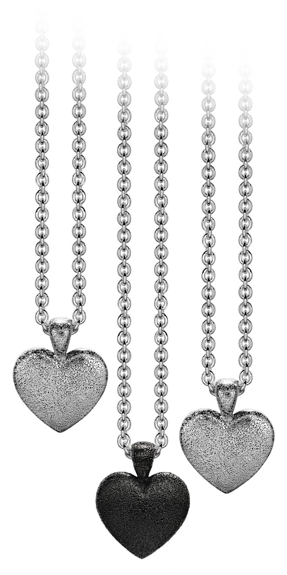David Jonns Sterling Silver Heart Pendants