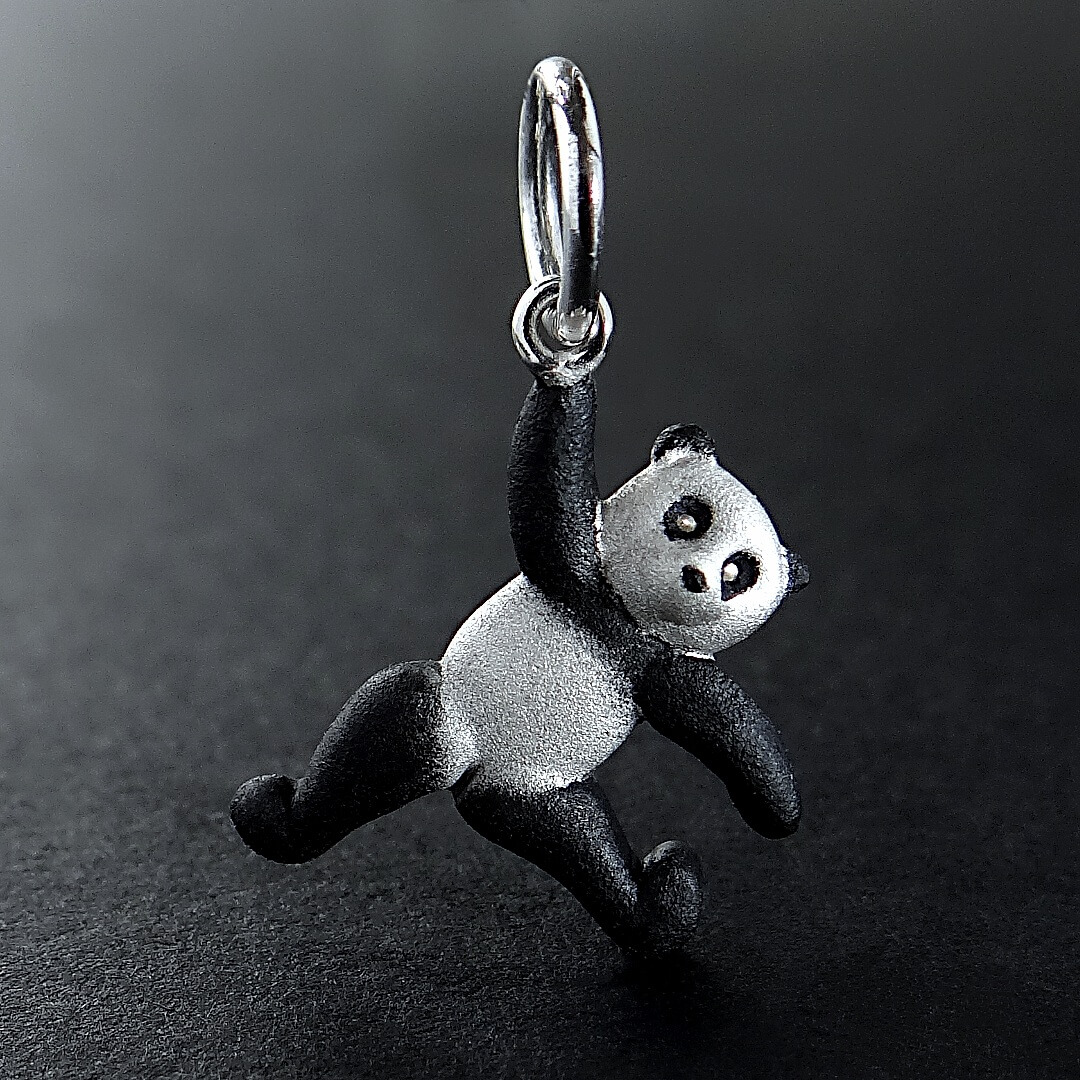 Silver panda charm