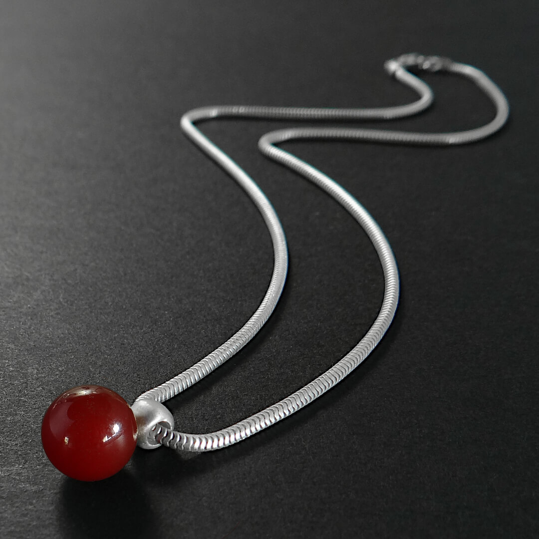 Carnelian sphere pendant